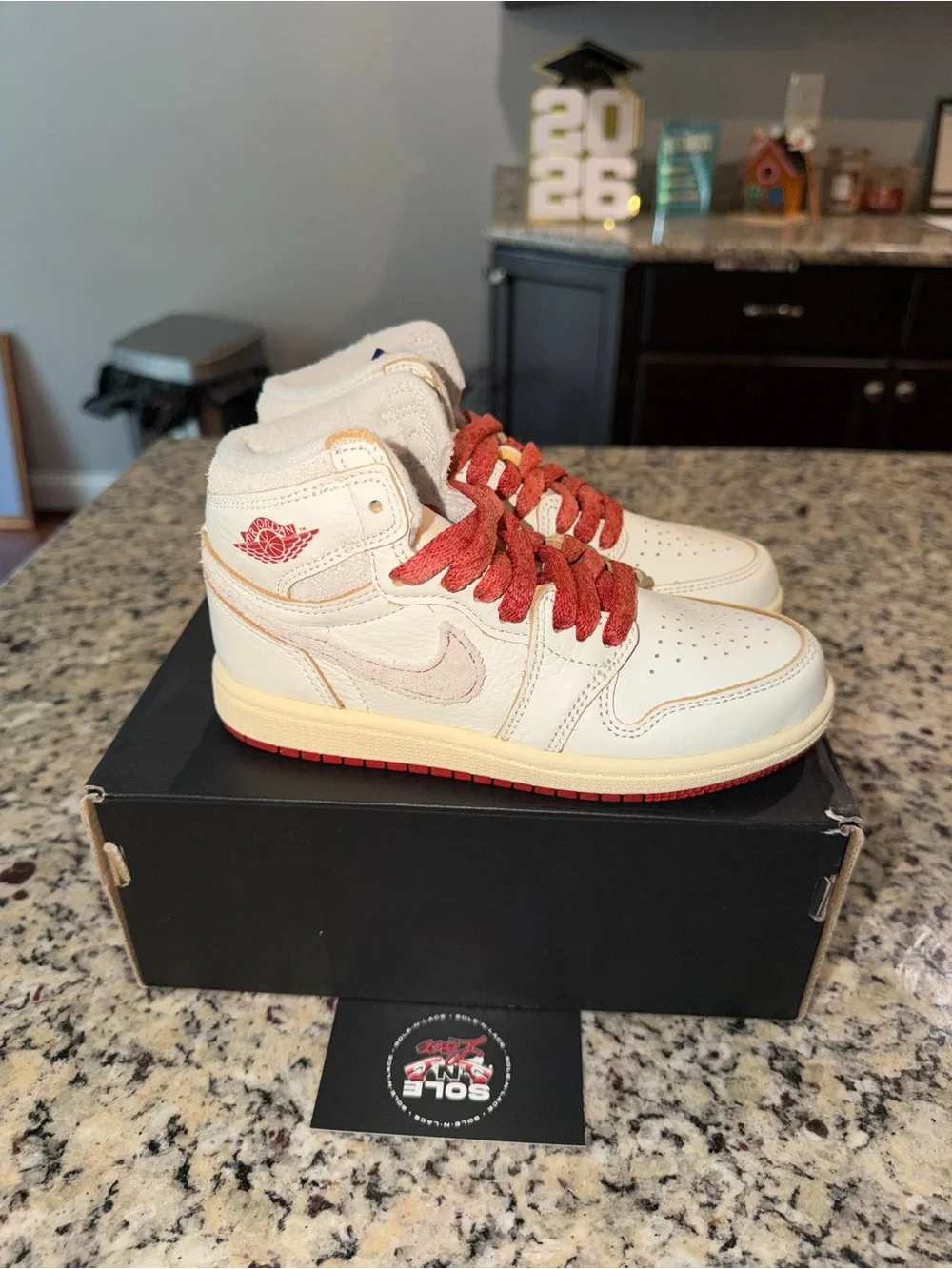 Size 13c Jordan 1 Retro High OG Rare Air Sail Cinnabar (PS) SKU FD2597-100
